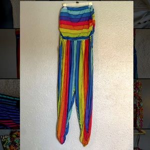 Strapless Jumpsuit with Pockets